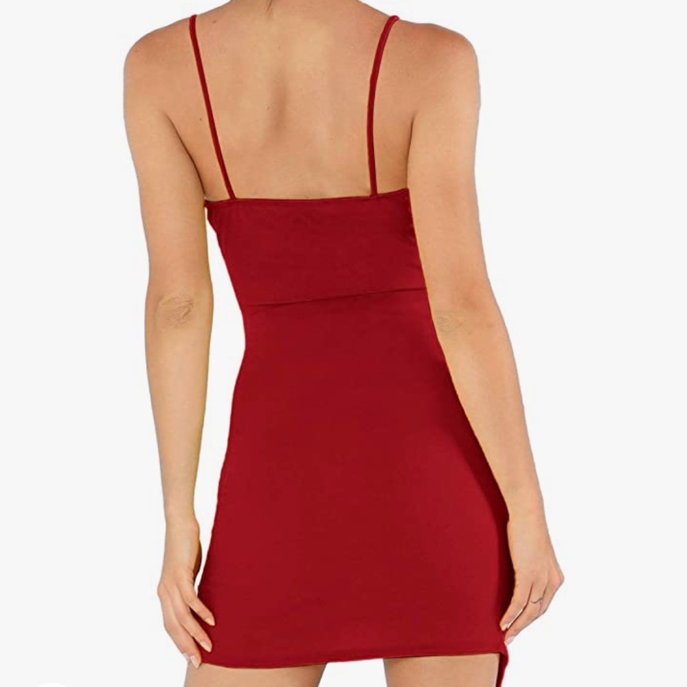 Asymmetrical Ruched Bodycon Cami Dress - Picture 4 of 5